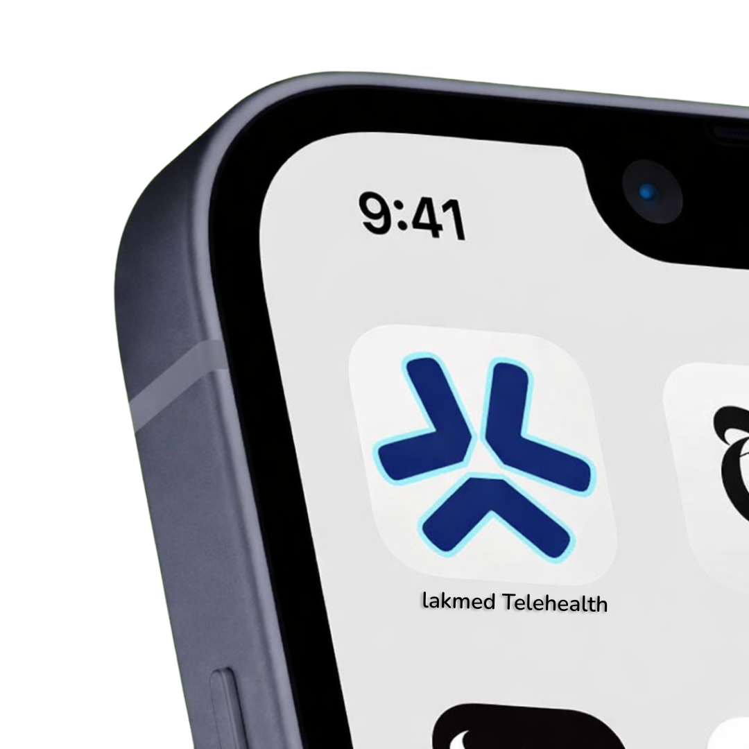 Mother and child using telehealth app